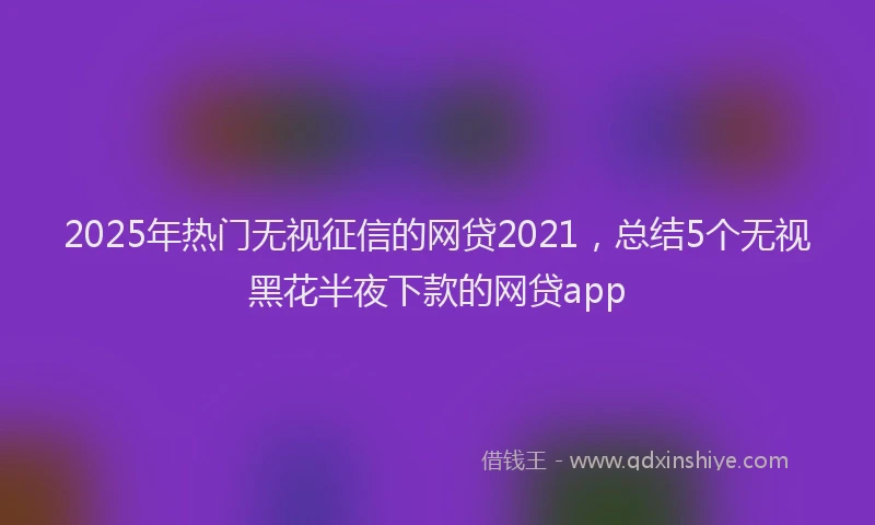 2025年热门无视征信的网贷2021，总结5个无视黑花半夜下款的网贷app