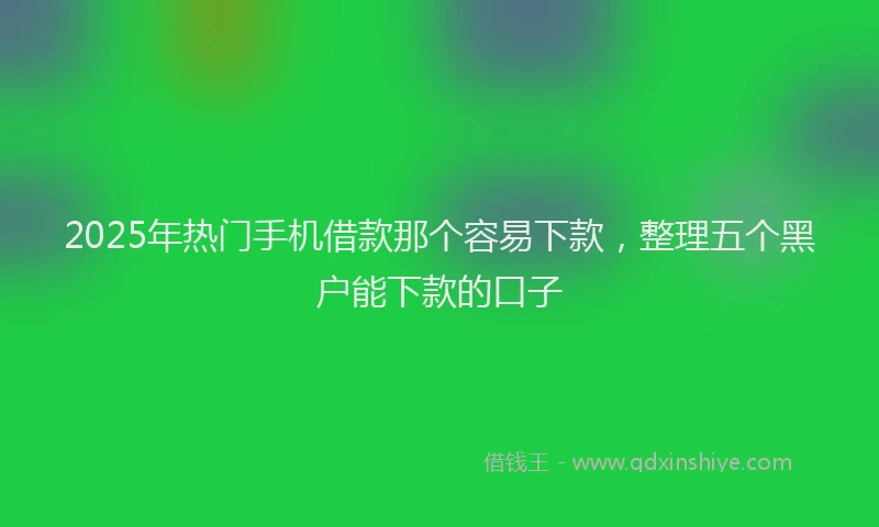 2025年热门手机借款那个容易下款，整理五个黑户能下款的口子