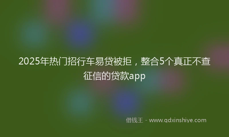 2025年热门招行车易贷被拒，整合5个真正不查征信的贷款app