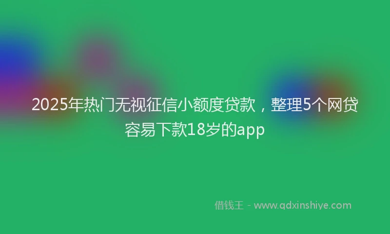2025年热门无视征信小额度贷款，整理5个网贷容易下款18岁的app