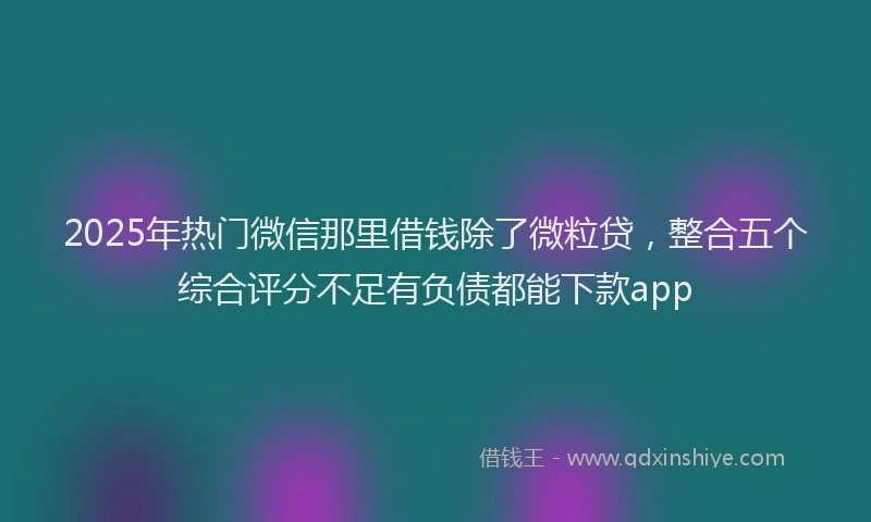 2025年热门微信那里借钱除了微粒贷，整合五个综合评分不足有负债都能下款app