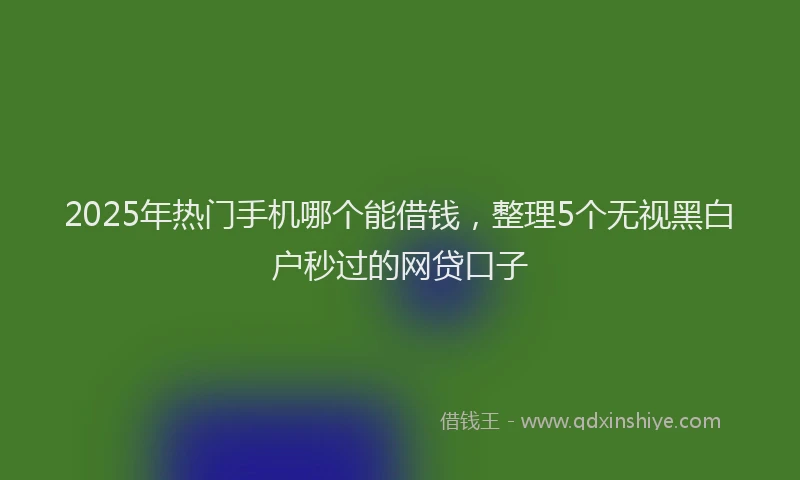 2025年热门手机哪个能借钱，整理5个无视黑白户秒过的网贷口子