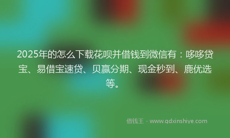 2025年的怎么下载花呗并借钱到微信有：哆哆贷宝、易借宝速贷、贝赢分期、现金秒到、鹿优选等。