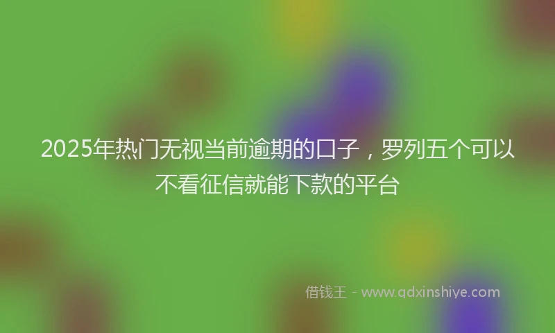 2025年热门无视当前逾期的口子，罗列五个可以不看征信就能下款的平台