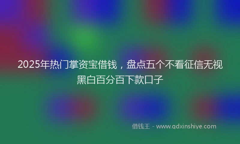 2025年热门掌资宝借钱，盘点五个不看征信无视黑白百分百下款口子
