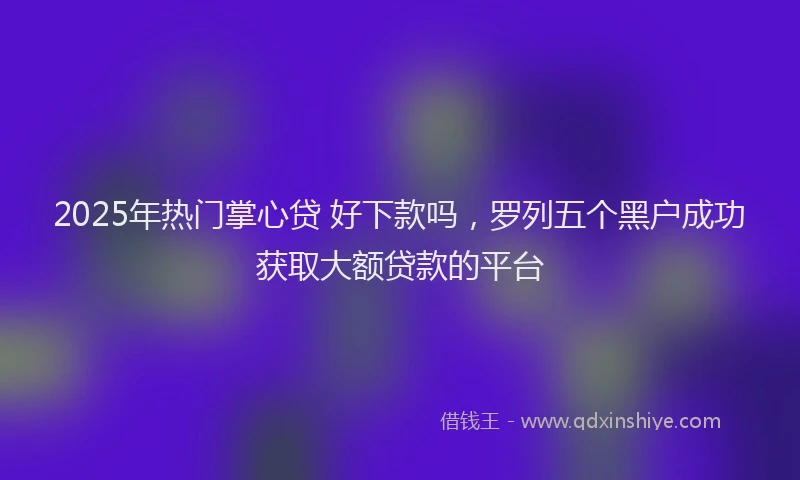 2025年热门掌心贷 好下款吗，罗列五个黑户成功获取大额贷款的平台