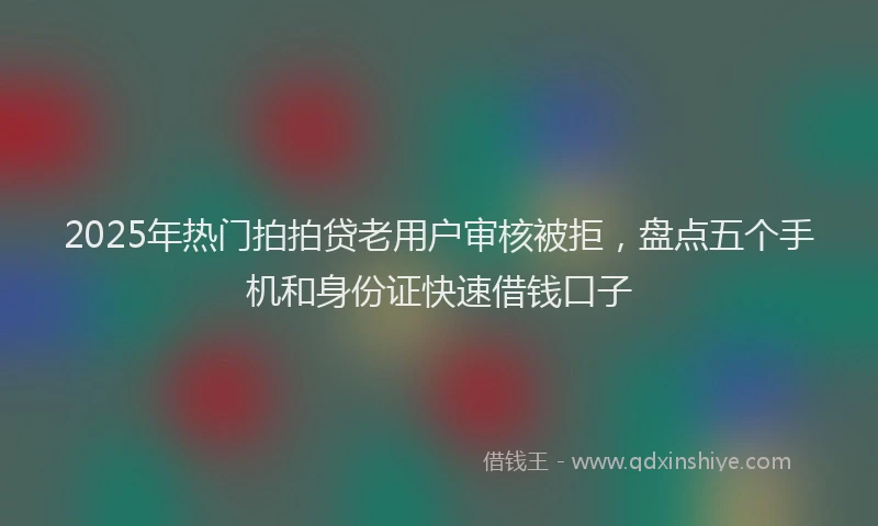 2025年热门拍拍贷老用户审核被拒，盘点五个手机和身份证快速借钱口子