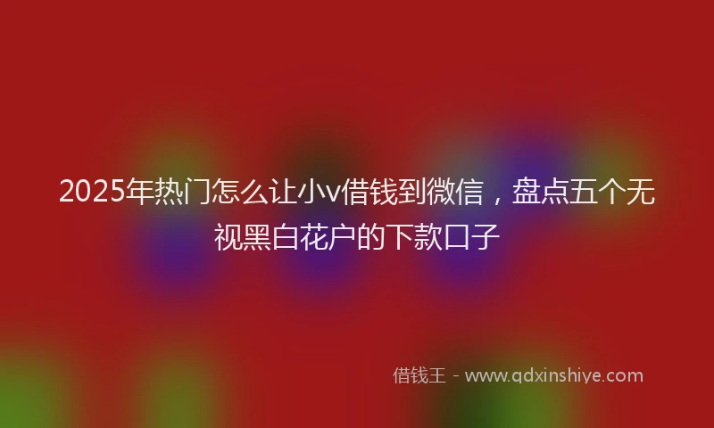 2025年热门怎么让小v借钱到微信，盘点五个无视黑白花户的下款口子