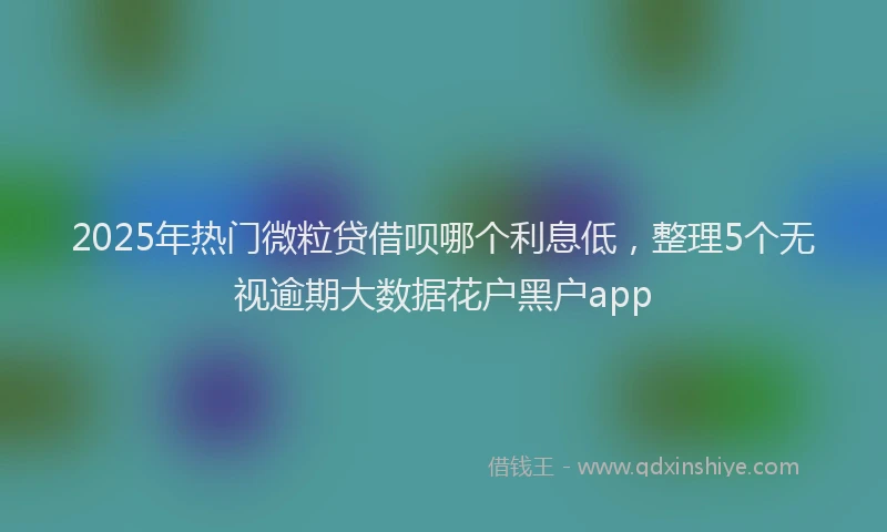 2025年热门微粒贷借呗哪个利息低，整理5个无视逾期大数据花户黑户app
