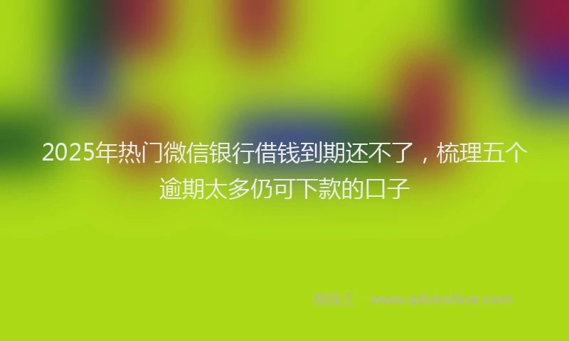 2025年热门微信银行借钱到期还不了，梳理五个逾期太多仍可下款的口子