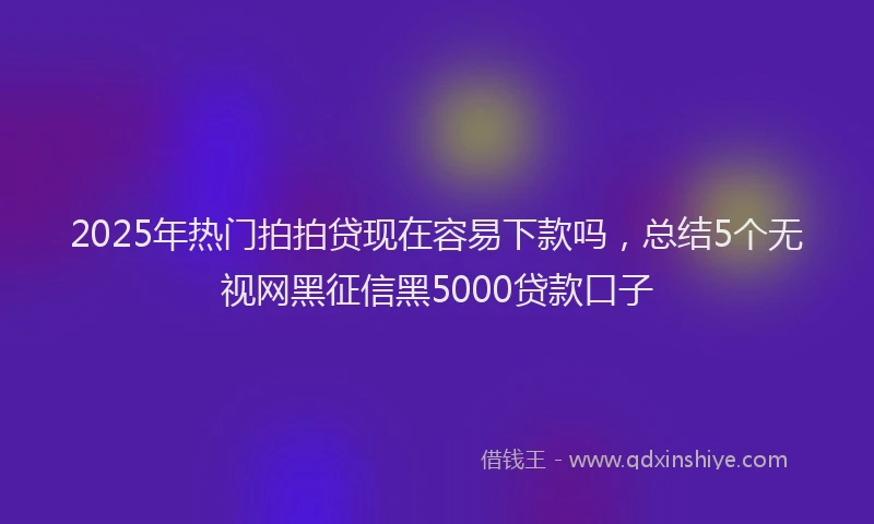 2025年热门拍拍贷现在容易下款吗，总结5个无视网黑征信黑5000贷款口子