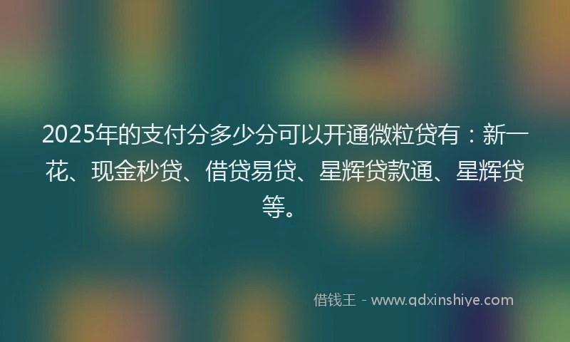 2025年的支付分多少分可以开通微粒贷有：新一花、现金秒贷、借贷易贷、星辉贷款通、星辉贷等。