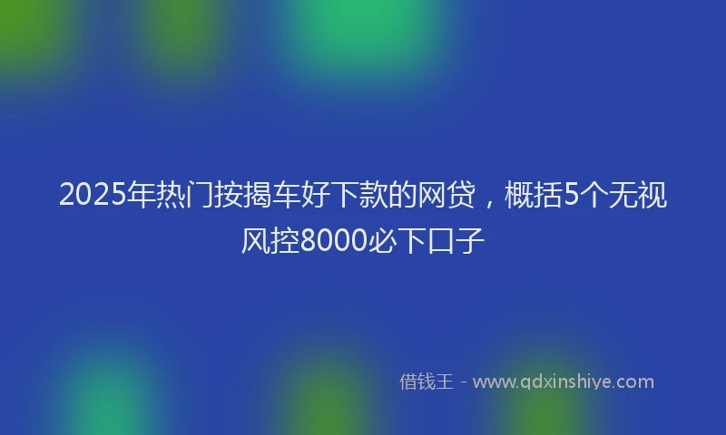 2025年热门按揭车好下款的网贷，概括5个无视风控8000必下口子