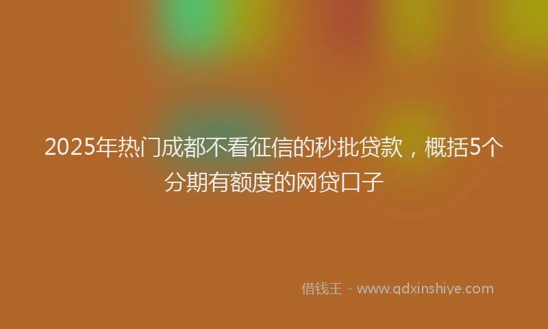 2025年热门成都不看征信的秒批贷款，概括5个分期有额度的网贷口子