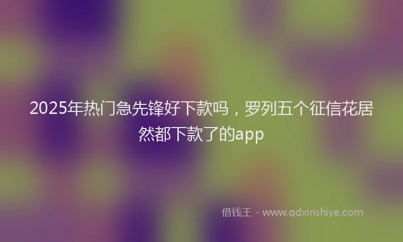 2025年热门急先锋好下款吗，罗列五个征信花居然都下款了的app