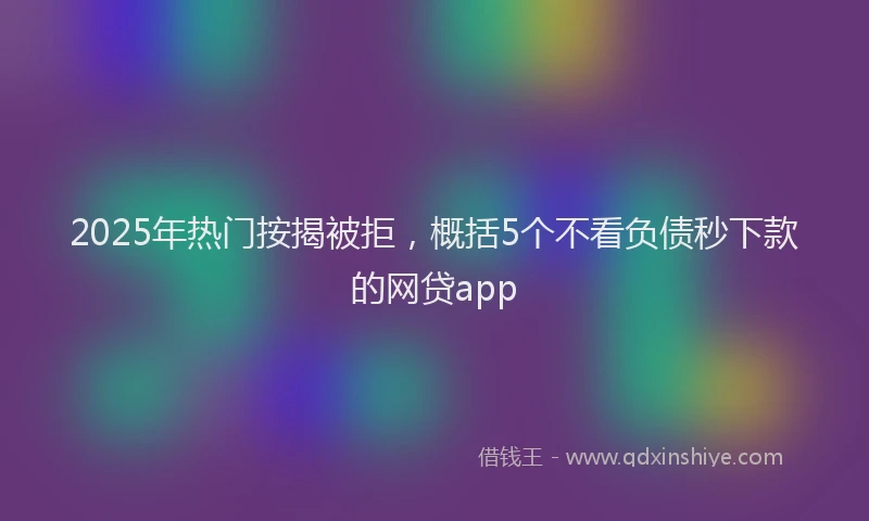 2025年热门按揭被拒，概括5个不看负债秒下款的网贷app