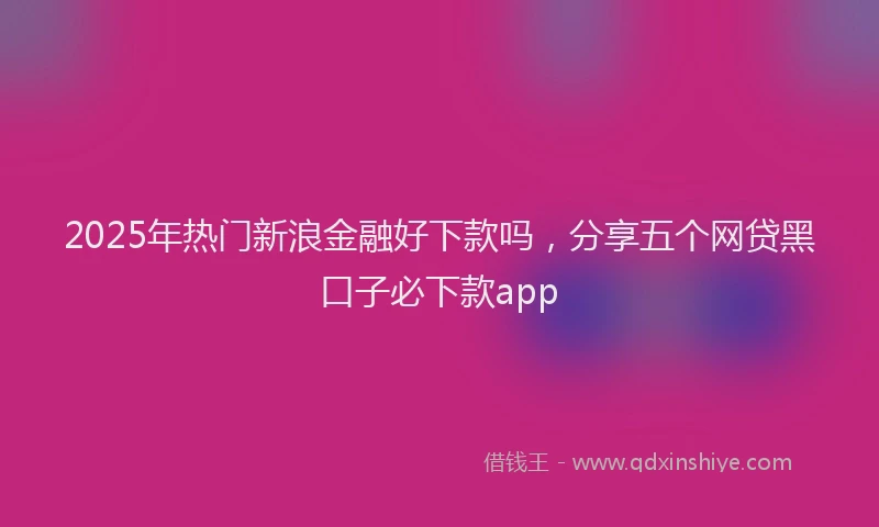 2025年热门新浪金融好下款吗，分享五个网贷黑口子必下款app