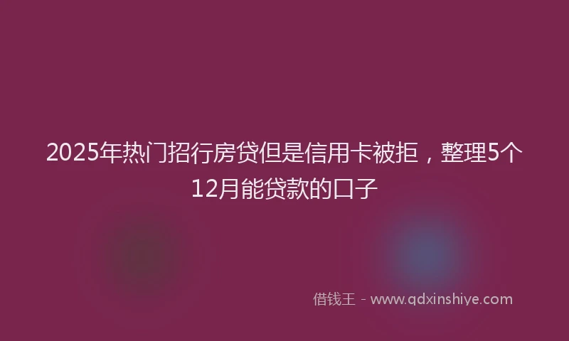 2025年热门招行房贷但是信用卡被拒，整理5个12月能贷款的口子