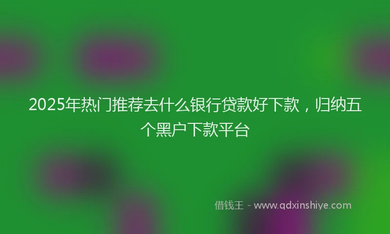 2025年热门推荐去什么银行贷款好下款，归纳五个黑户下款平台