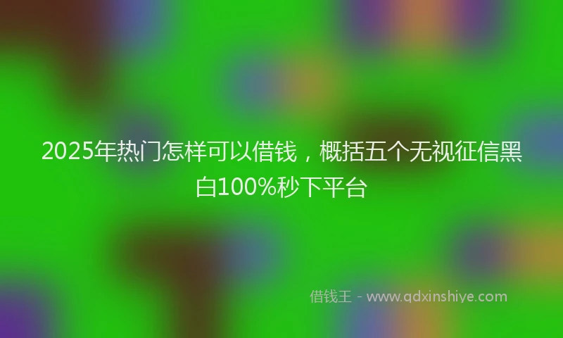 2025年热门怎样可以借钱，概括五个无视征信黑白100%秒下平台