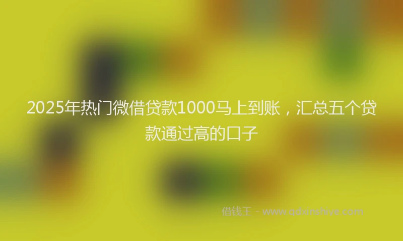 2025年热门微借贷款1000马上到账，汇总五个贷款通过高的口子