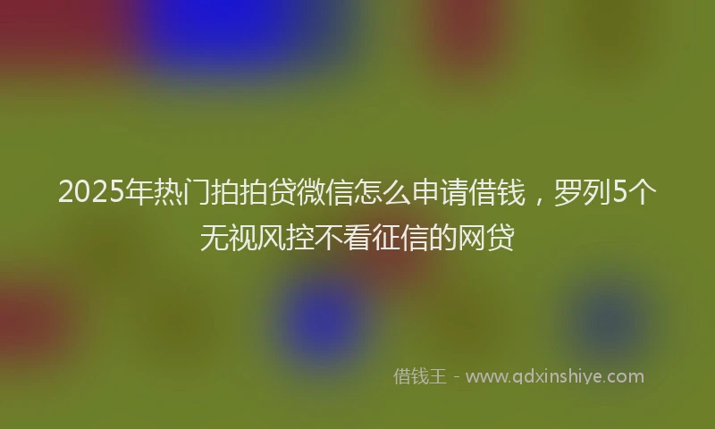 2025年热门拍拍贷微信怎么申请借钱，罗列5个无视风控不看征信的网贷
