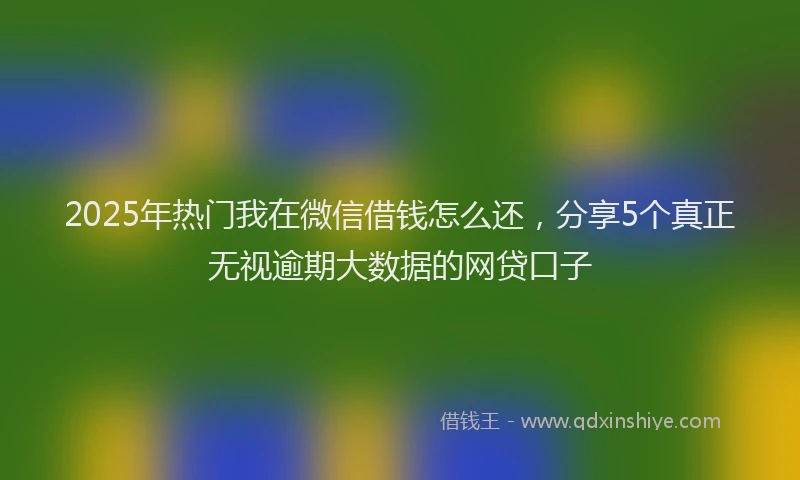 2025年热门我在微信借钱怎么还，分享5个真正无视逾期大数据的网贷口子