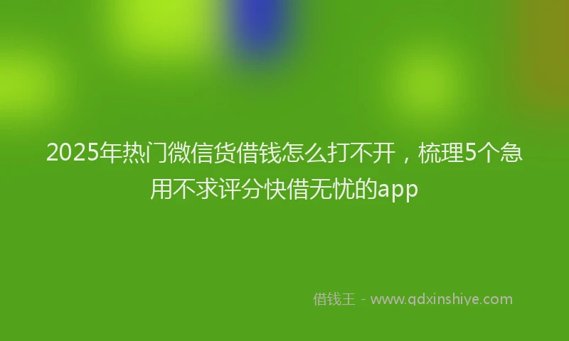 2025年热门微信货借钱怎么打不开，梳理5个急用不求评分快借无忧的app