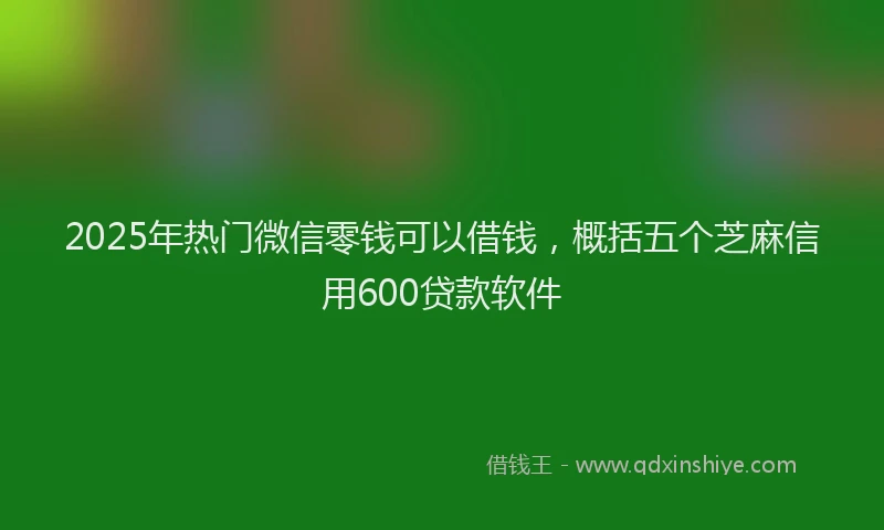 2025年热门微信零钱可以借钱，概括五个芝麻信用600贷款软件