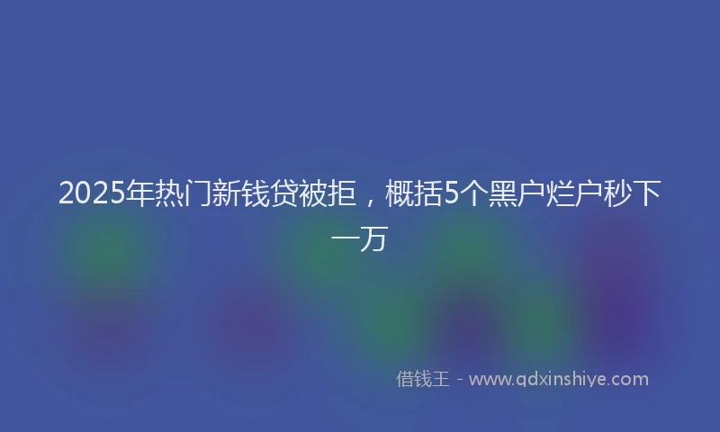 2025年热门新钱贷被拒，概括5个黑户烂户秒下一万