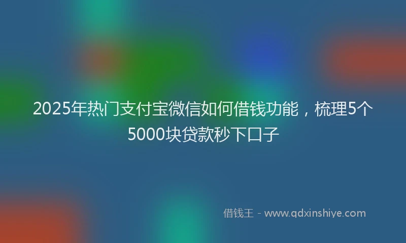 2025年热门支付宝微信如何借钱功能，梳理5个5000块贷款秒下口子