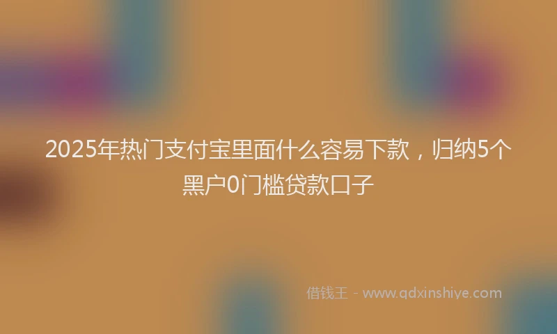 2025年热门支付宝里面什么容易下款，归纳5个黑户0门槛贷款口子