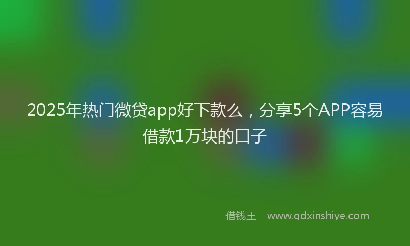 2025年热门微贷app好下款么，分享5个APP容易借款1万块的口子