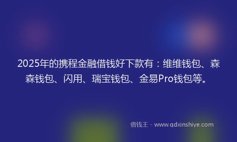 2025年的携程金融借钱好下款有：维维钱包、森森钱包、闪用、瑞宝钱包、金易Pro钱包等。