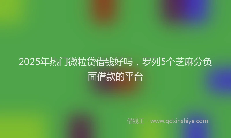 2025年热门微粒贷借钱好吗，罗列5个芝麻分负面借款的平台