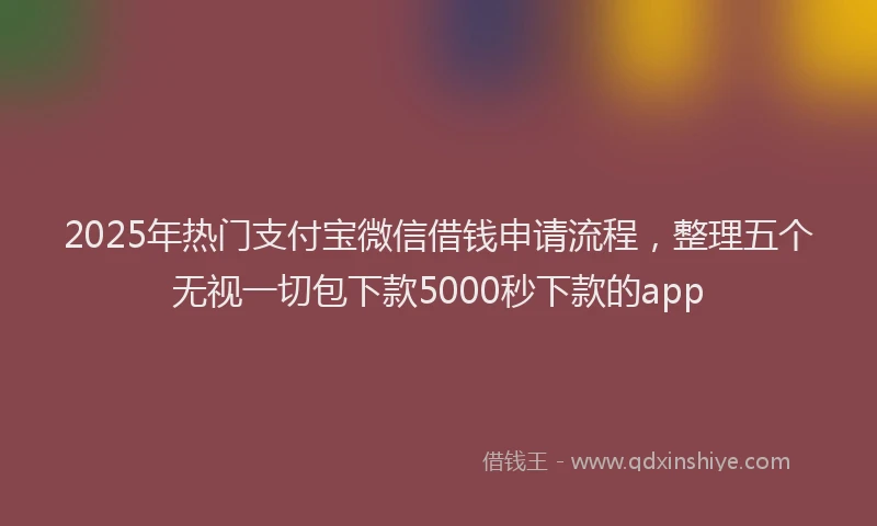 2025年热门支付宝微信借钱申请流程，整理五个无视一切包下款5000秒下款的app