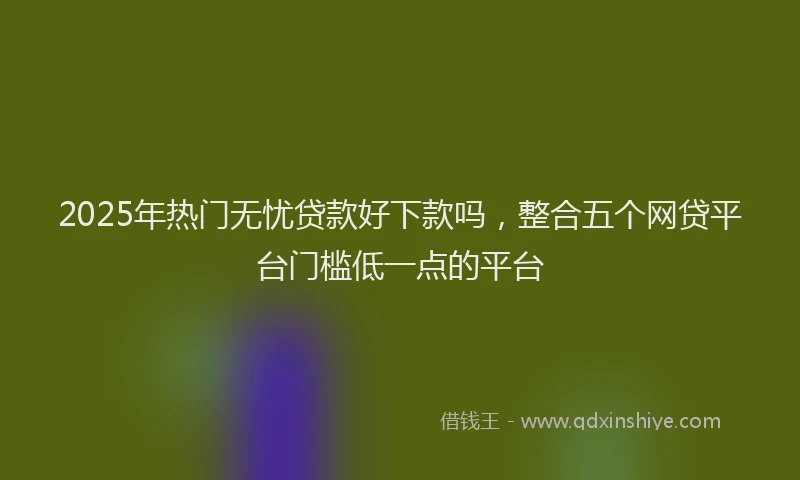 2025年热门无忧贷款好下款吗，整合五个网贷平台门槛低一点的平台