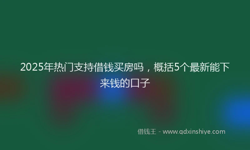 2025年热门支持借钱买房吗，概括5个最新能下来钱的口子