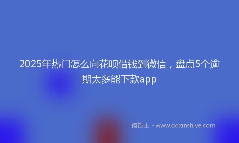 2025年热门怎么向花呗借钱到微信，盘点5个逾期太多能下款app