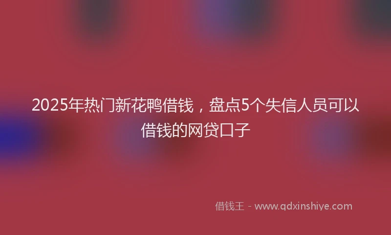 2025年热门新花鸭借钱，盘点5个失信人员可以借钱的网贷口子