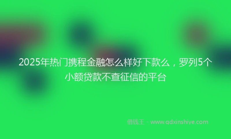 2025年热门携程金融怎么样好下款么，罗列5个小额贷款不查征信的平台