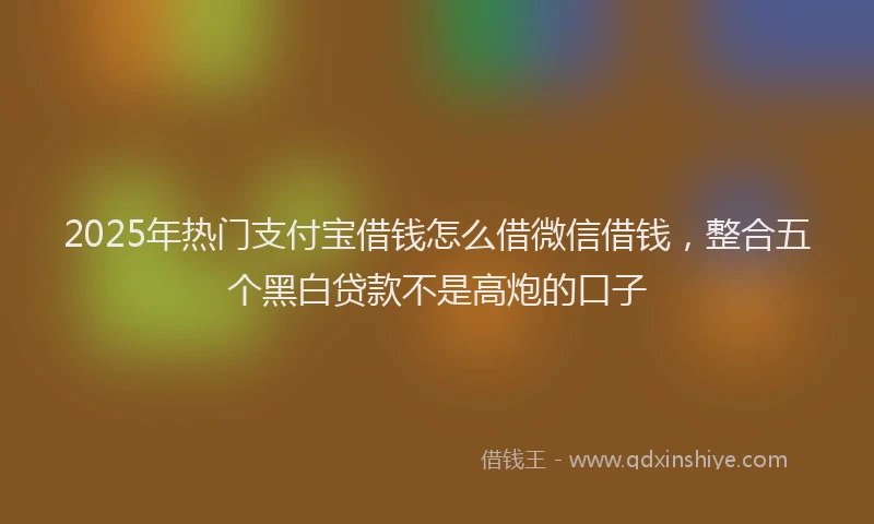 2025年热门支付宝借钱怎么借微信借钱，整合五个黑白贷款不是高炮的口子
