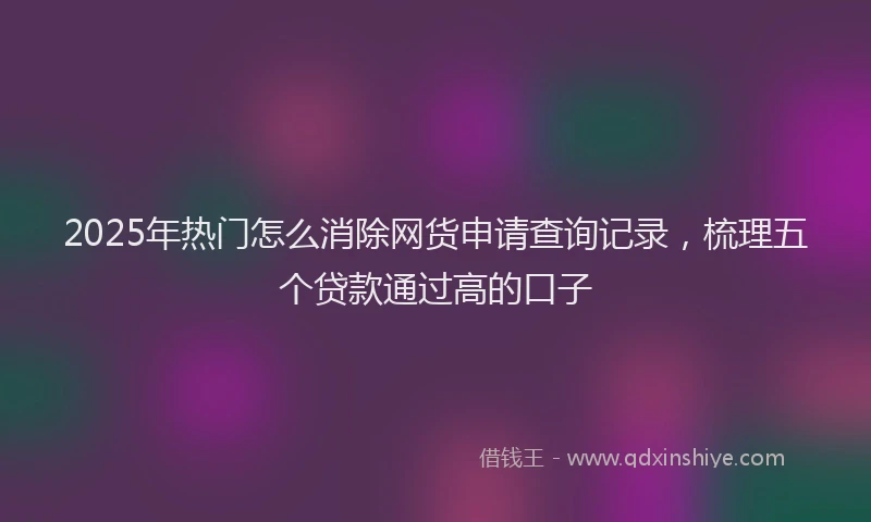 2025年热门怎么消除网货申请查询记录，梳理五个贷款通过高的口子