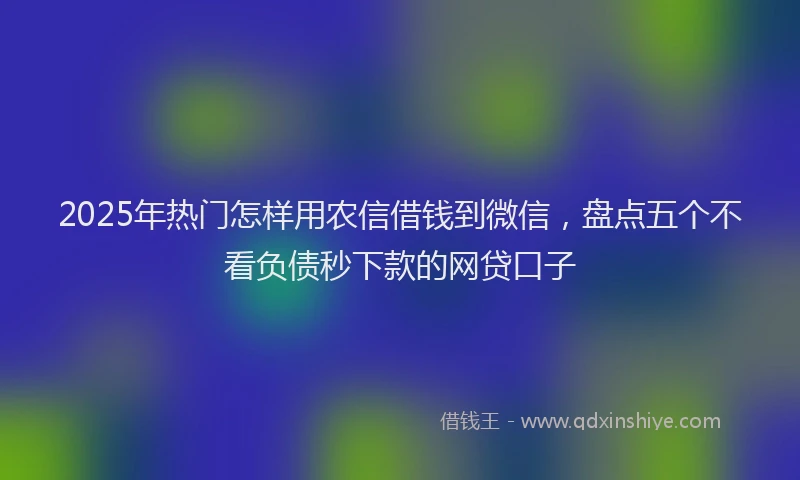 2025年热门怎样用农信借钱到微信，盘点五个不看负债秒下款的网贷口子