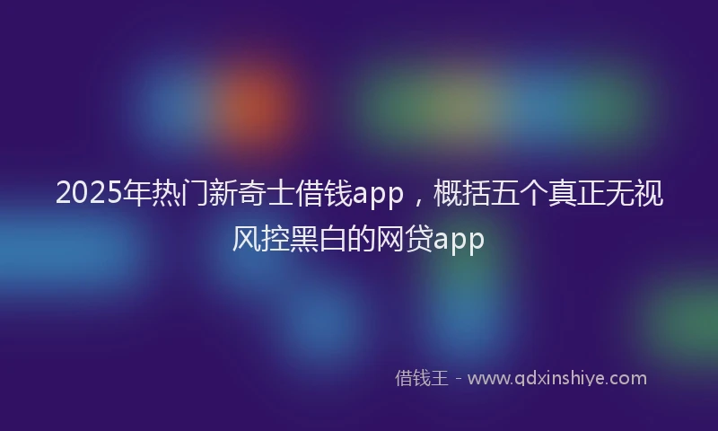 2025年热门新奇士借钱app，概括五个真正无视风控黑白的网贷app