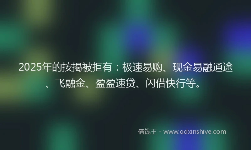 2025年的按揭被拒有：极速易购、现金易融通途、飞融金、盈盈速贷、闪借快行等。