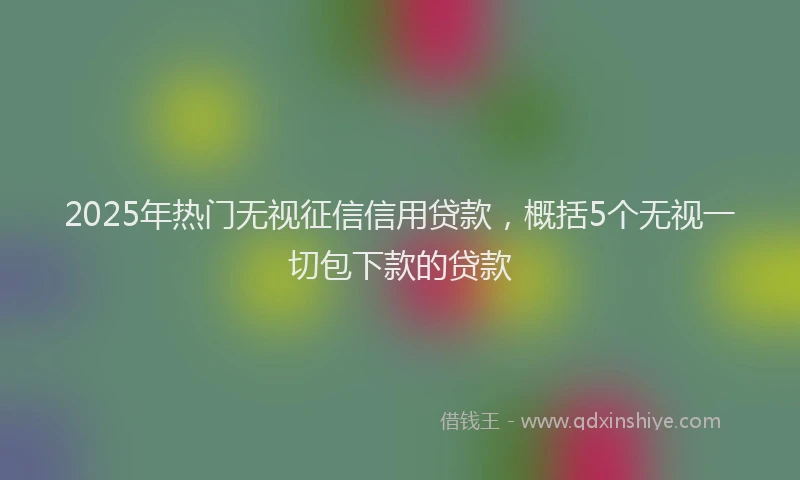 2025年热门无视征信信用贷款，概括5个无视一切包下款的贷款