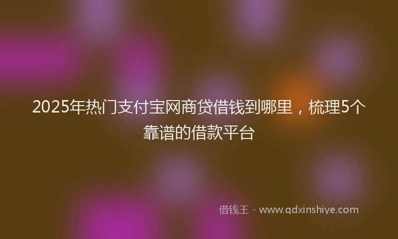 2025年热门支付宝网商贷借钱到哪里，梳理5个靠谱的借款平台