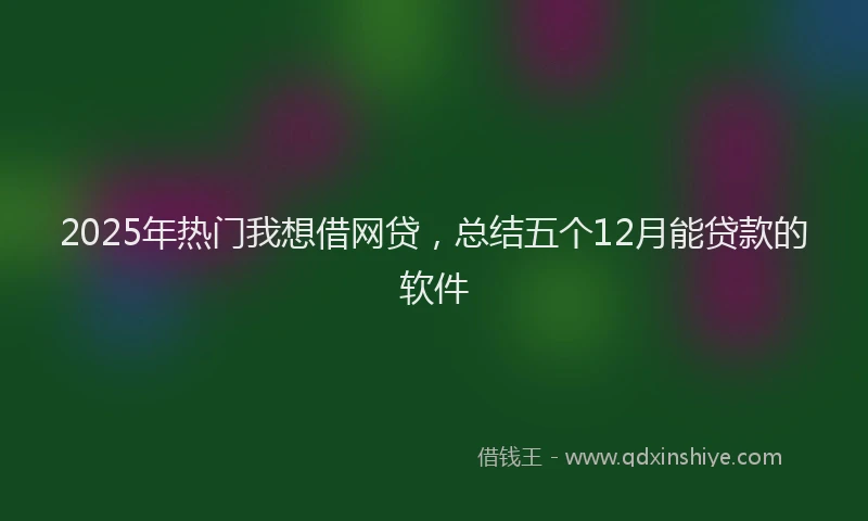 2025年热门我想借网贷，总结五个12月能贷款的软件