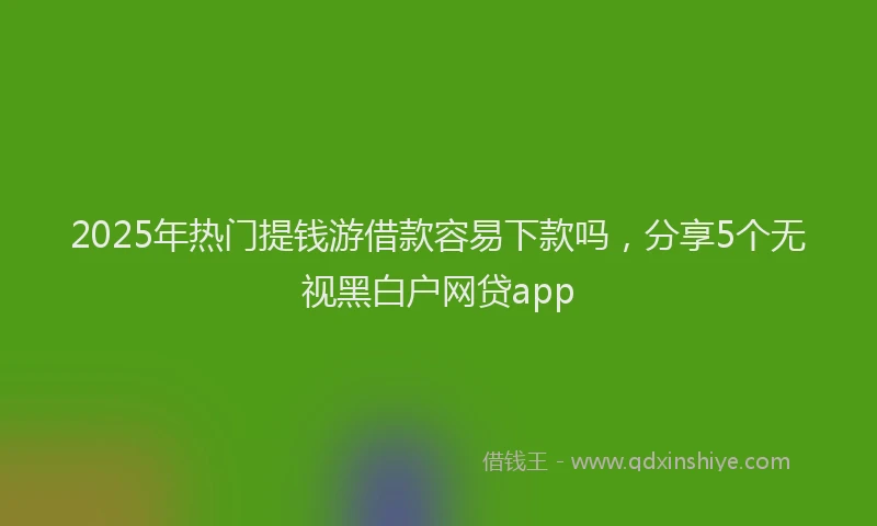 2025年热门提钱游借款容易下款吗，分享5个无视黑白户网贷app